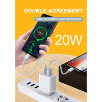 Load image into Gallery viewer, Wall Plug - USB-C &amp; USB-A, PD 20W, 20W PD+ 18W QC