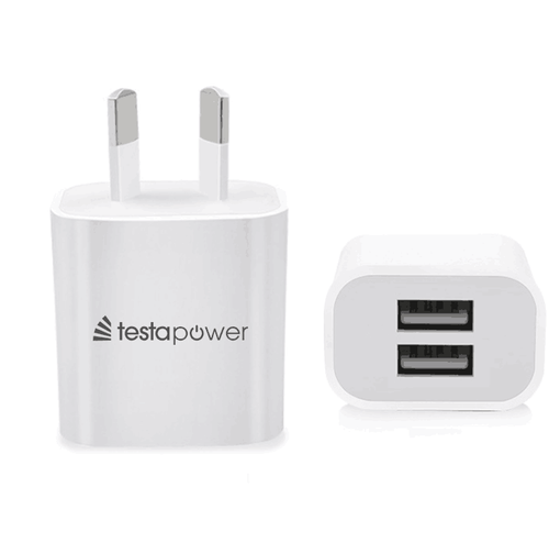 Wall Plug - Dual USB-A, Fast Charge, 2 Amp, 240 Volt