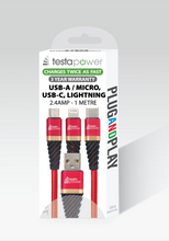 Load image into Gallery viewer, USB-A to Universal - 1m, 2.4 Amp, Fast Charge, Charge Cable