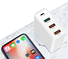 Load image into Gallery viewer, Wall Plug - 4 Ports, USB-C &amp; USB-A x3, Fast Charge, PD 50W