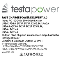 Load image into Gallery viewer, Wall Plug - 4 Ports, USB-C &amp; USB-A x3, Fast Charge, PD 50W